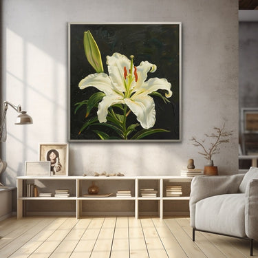 White Lily Flower Painting